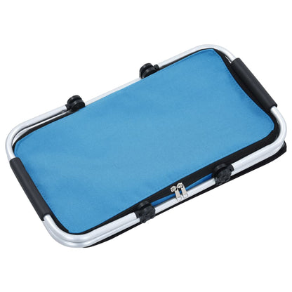 Berkfield Foldable Cool Bag Blue 46x27x23 cm Aluminium