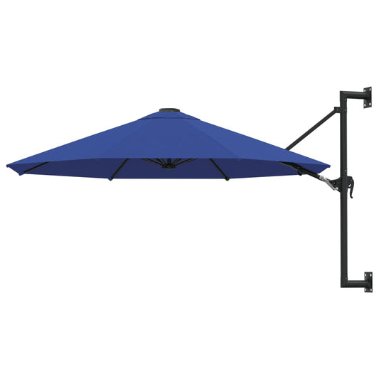 Berkfield Wall-Mounted Parasol with Metal Pole 300 cm Blue