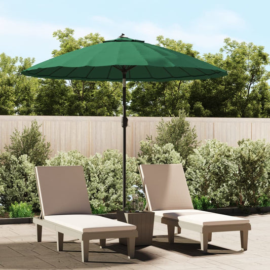 Berkfield Outdoor Parasol with Aluminium Pole 270 cm Green
