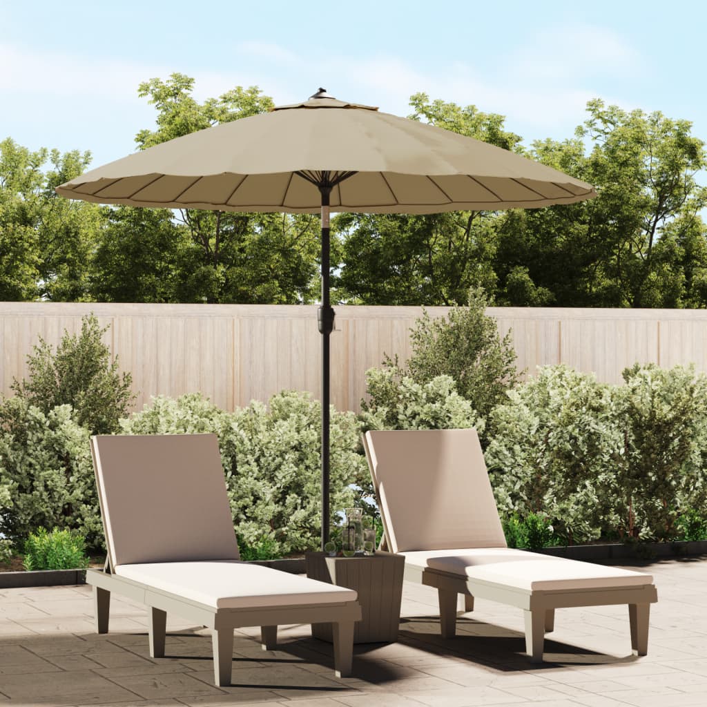 Berkfield Outdoor Parasol with Aluminium Pole 270 cm Taupe