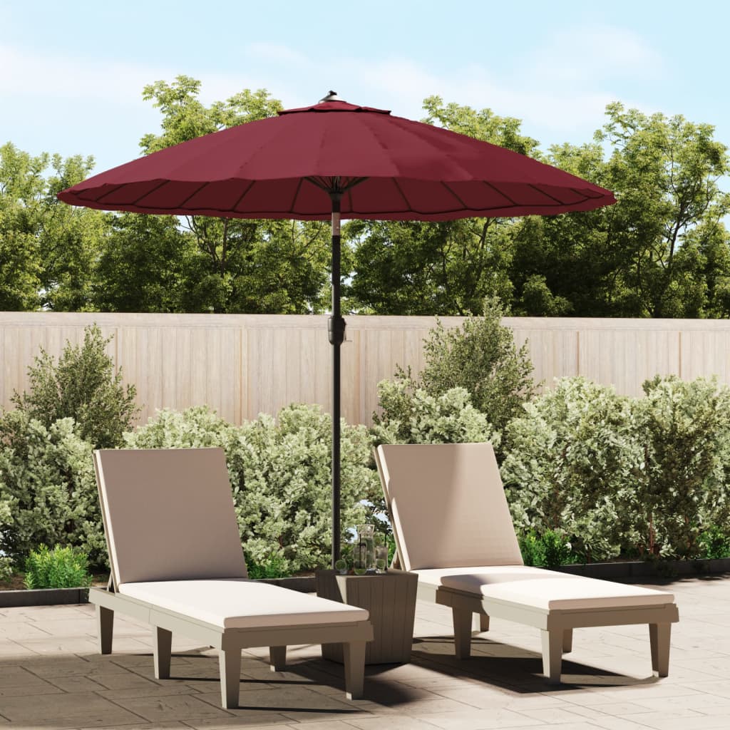 Berkfield Outdoor Parasol with Aluminium Pole 270 cm Bordeaux Red
