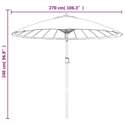 Berkfield Outdoor Parasol with Aluminium Pole 270 cm Black