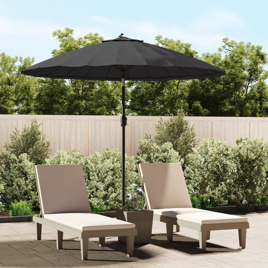 Berkfield Outdoor Parasol with Aluminium Pole 270 cm Black