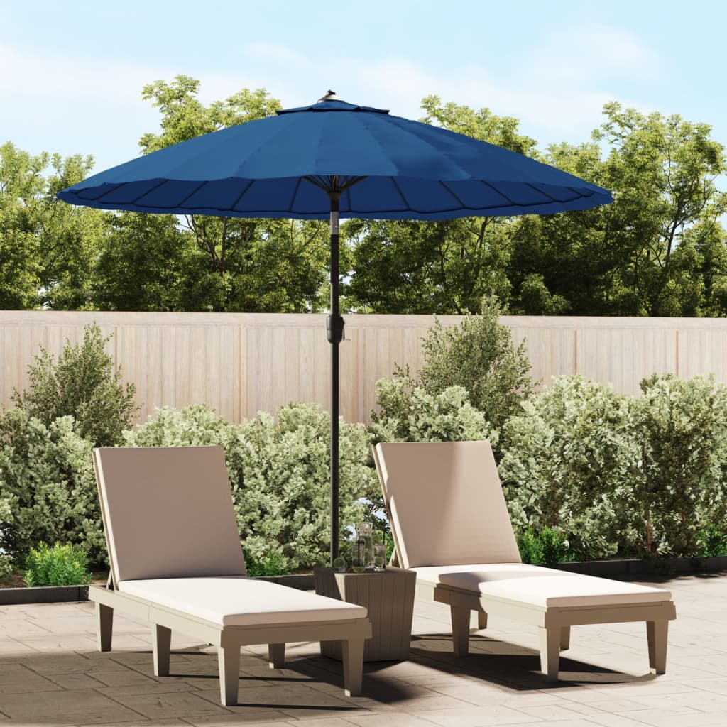 Berkfield Outdoor Parasol with Aluminium Pole 270 cm Azure Blue
