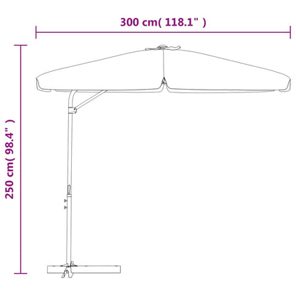 Berkfield Outdoor Parasol with Steel Pole 300 cm Green