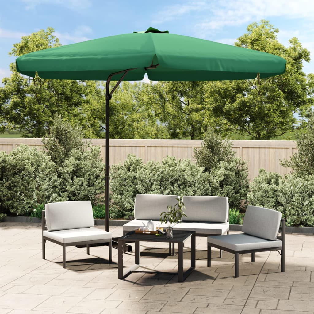 Berkfield Outdoor Parasol with Steel Pole 300 cm Green