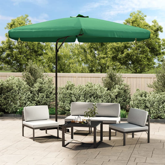 Berkfield Outdoor Parasol with Steel Pole 300 cm Green