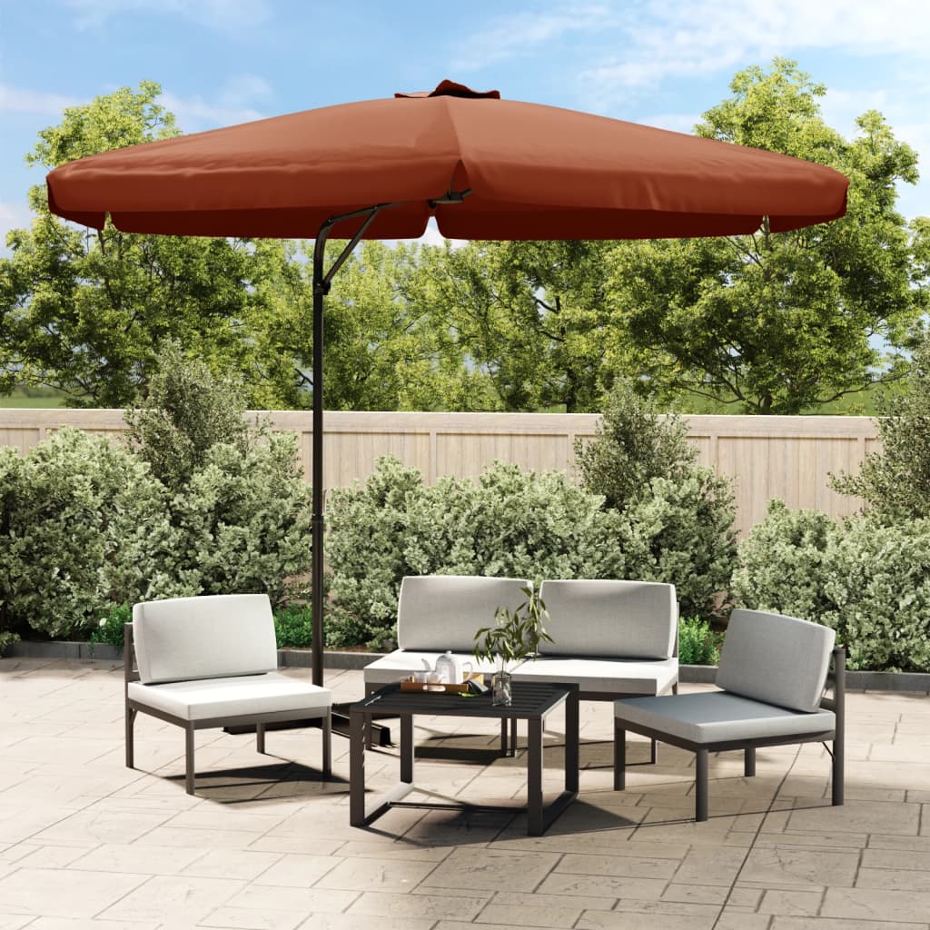 Berkfield Outdoor Parasol with Steel Pole 300 cm Terracotta