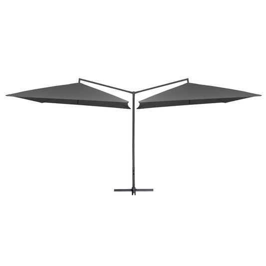 Berkfield Double Parasol with Steel Pole 250x250 cm Anthracite