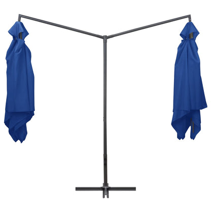 Berkfield Double Parasol with Steel Pole 250x250 cm Azure Blue