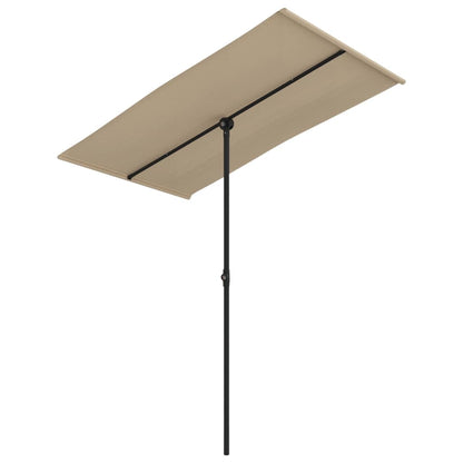 Berkfield Outdoor Parasol with Aluminium Pole 180x110 cm Taupe