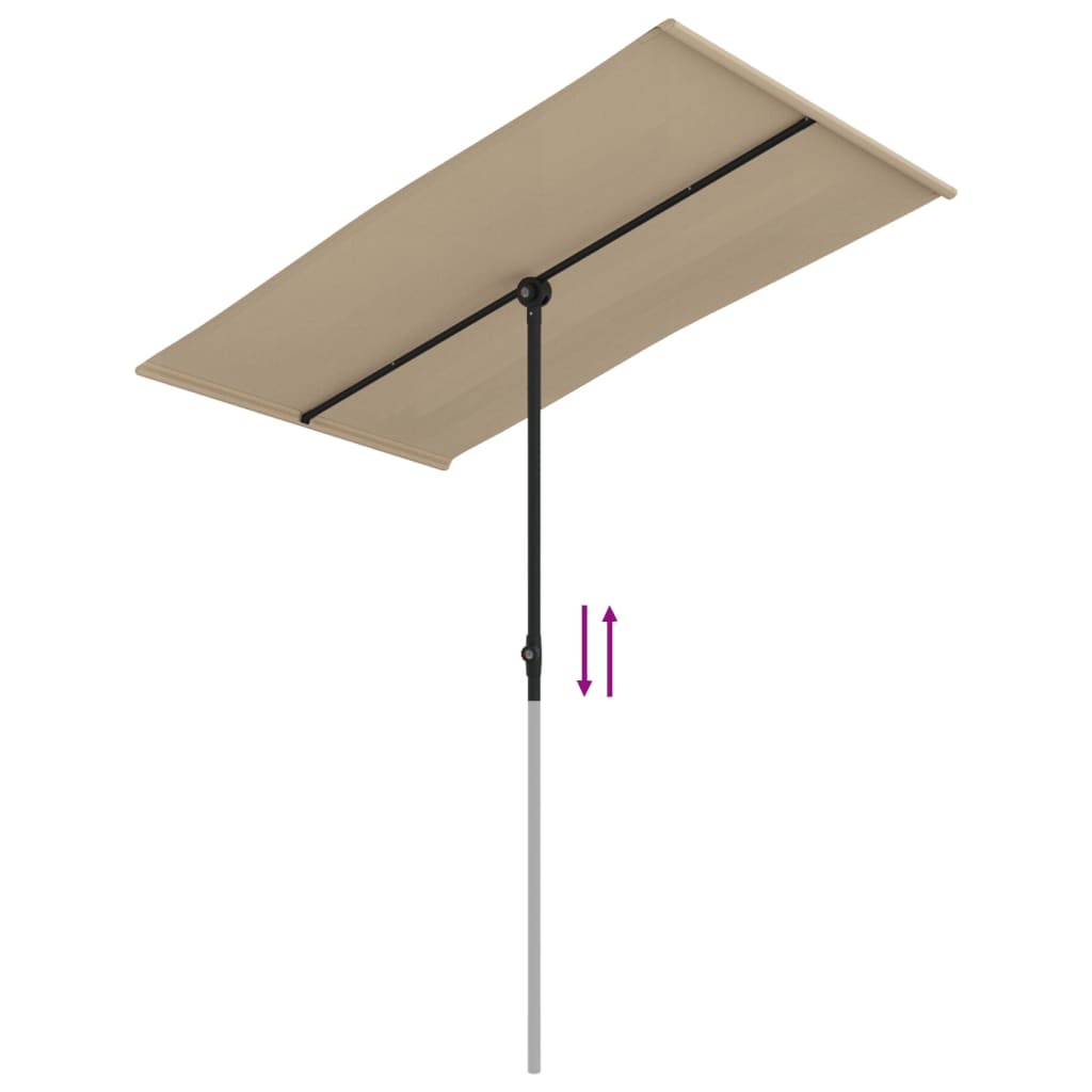Berkfield Outdoor Parasol with Aluminium Pole 180x110 cm Taupe