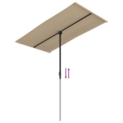 Berkfield Outdoor Parasol with Aluminium Pole 180x110 cm Taupe