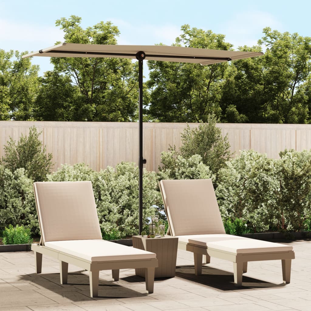 Berkfield Outdoor Parasol with Aluminium Pole 180x110 cm Taupe