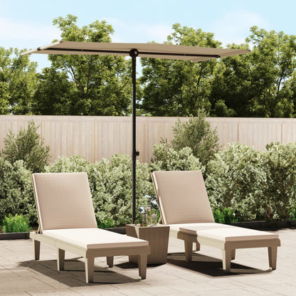 Berkfield Outdoor Parasol with Aluminium Pole 180x110 cm Taupe