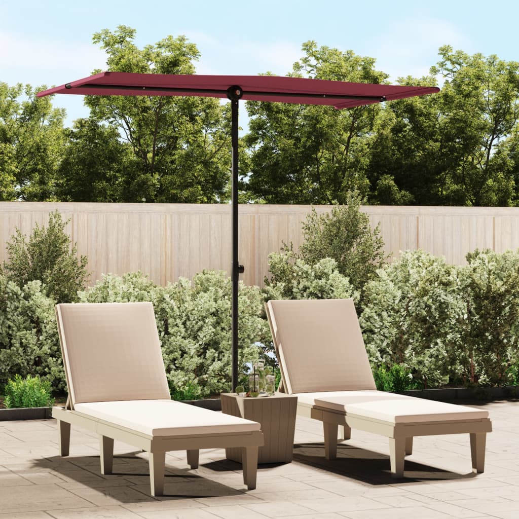 Berkfield Outdoor Parasol with Aluminium Pole 180x110 cm Bordeaux Red