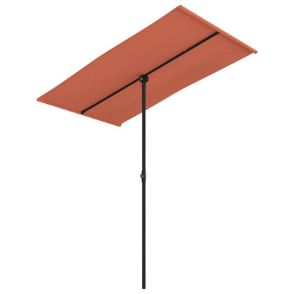 Berkfield Outdoor Parasol with Aluminium Pole 180x110 cm Terracotta