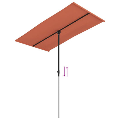 Berkfield Outdoor Parasol with Aluminium Pole 180x110 cm Terracotta