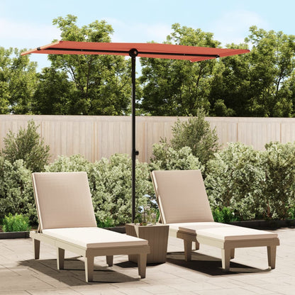 Berkfield Outdoor Parasol with Aluminium Pole 180x110 cm Terracotta