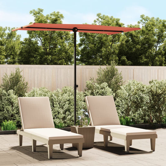 Berkfield Outdoor Parasol with Aluminium Pole 180x110 cm Terracotta