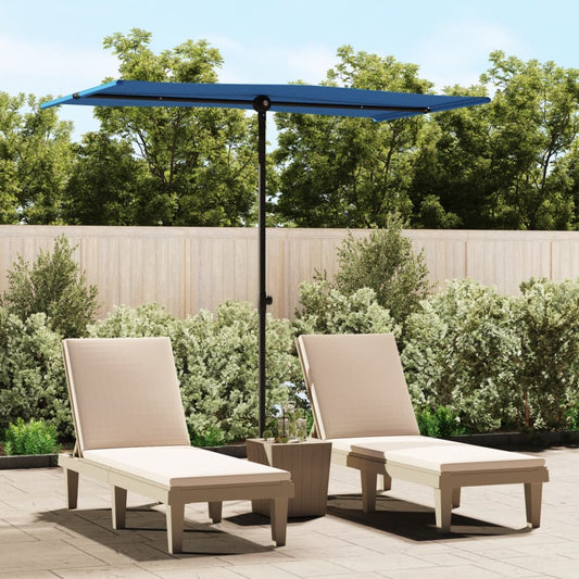 Berkfield Outdoor Parasol with Aluminium Pole 180x110 cm Azure Blue