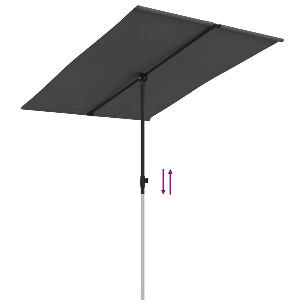 Berkfield Outdoor Parasol with Aluminium Pole 2x1.5 m Anthracite