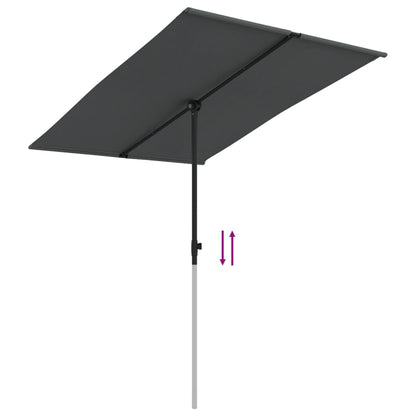 Berkfield Outdoor Parasol with Aluminium Pole 2x1.5 m Anthracite