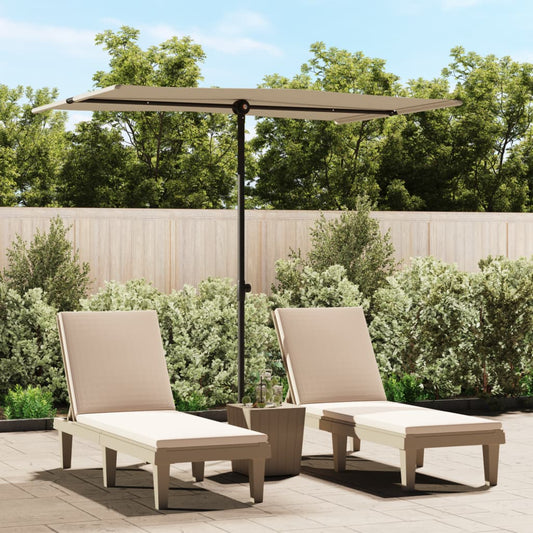 Berkfield Outdoor Parasol with Aluminium Pole 2x1.5 m Taupe