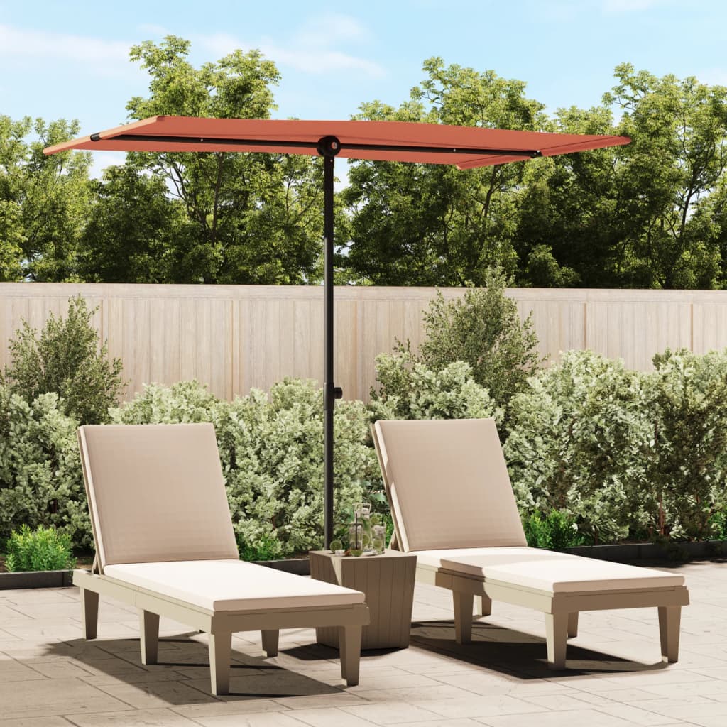 Berkfield Outdoor Parasol with Aluminium Pole 2x1.5 m Terracotta