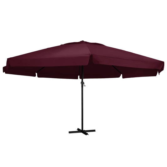 Berkfield Outdoor Parasol with Aluminium Pole 600 cm Bordeaux Red