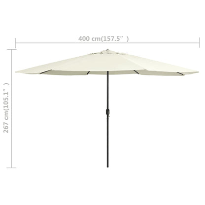 Berkfield Outdoor Parasol with Metal Pole 400 cm Sand White