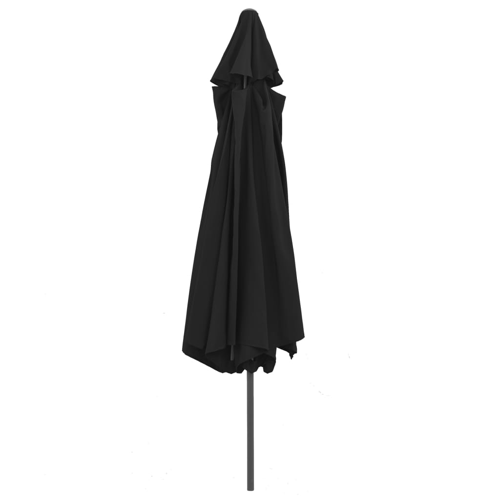 Berkfield Outdoor Parasol with Metal Pole 400 cm Black