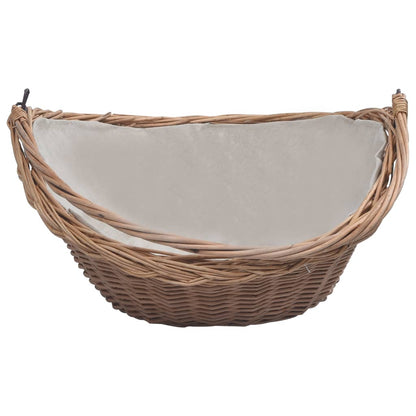 Berkfield Firewood Basket with Handle 57x46.5x52 cm Brown Willow