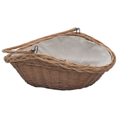 Berkfield Firewood Basket with Handle 57x46.5x52 cm Brown Willow