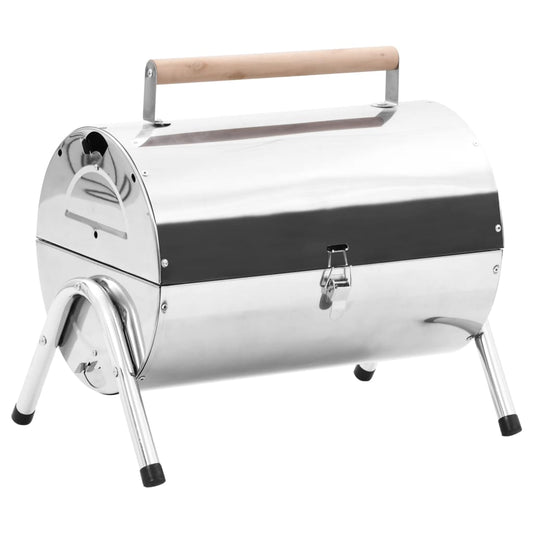 Berkfield Portable Tabletop Charcoal BBQ Grill Stainless Steel Double Grids