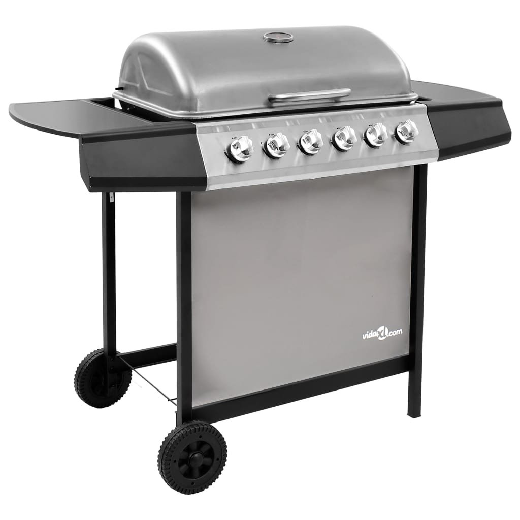 Berkfield Gas BBQ Grill with 6 Burners Black and Silver (FR/BE/IT/UK/NL only)