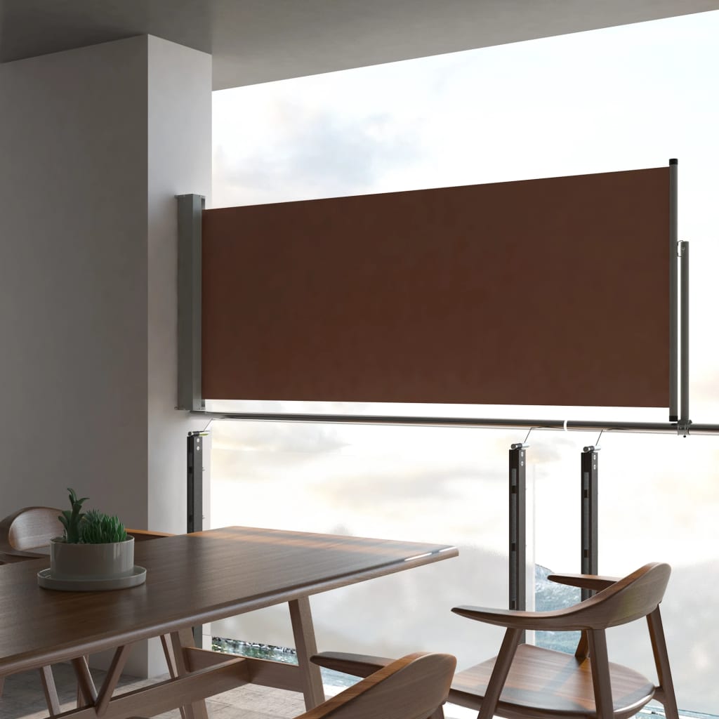 Berkfield Patio Retractable Side Awning 100x300 cm Brown