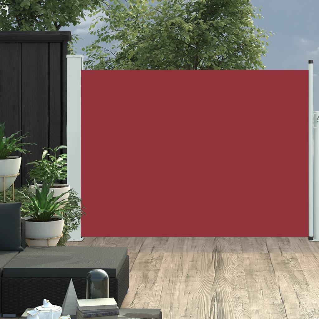 Berkfield Patio Retractable Side Awning 120x500 cm Red