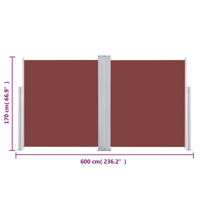 Berkfield Retractable Side Awning 170x600 cm Brown