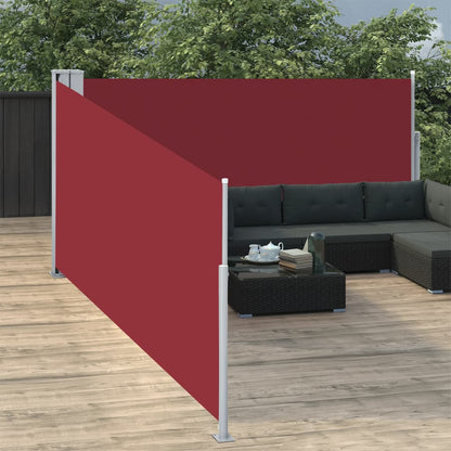 Berkfield Retractable Side Awning Red 120x1000 cm