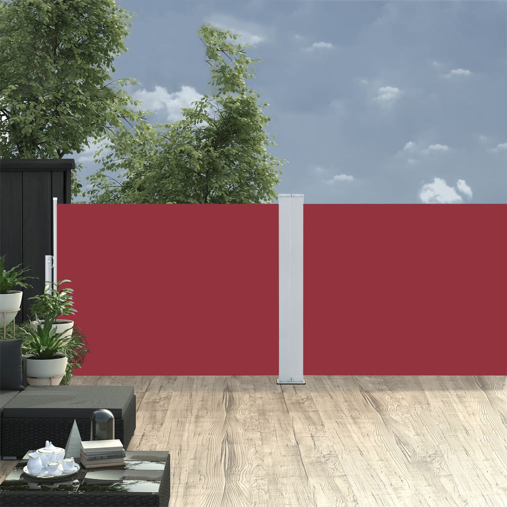 Berkfield Retractable Side Awning Red 120x1000 cm