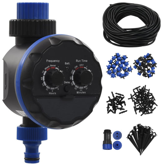 Berkfield 142 Piece Outdoor Automatic Drip Watering Kit with Water Timer