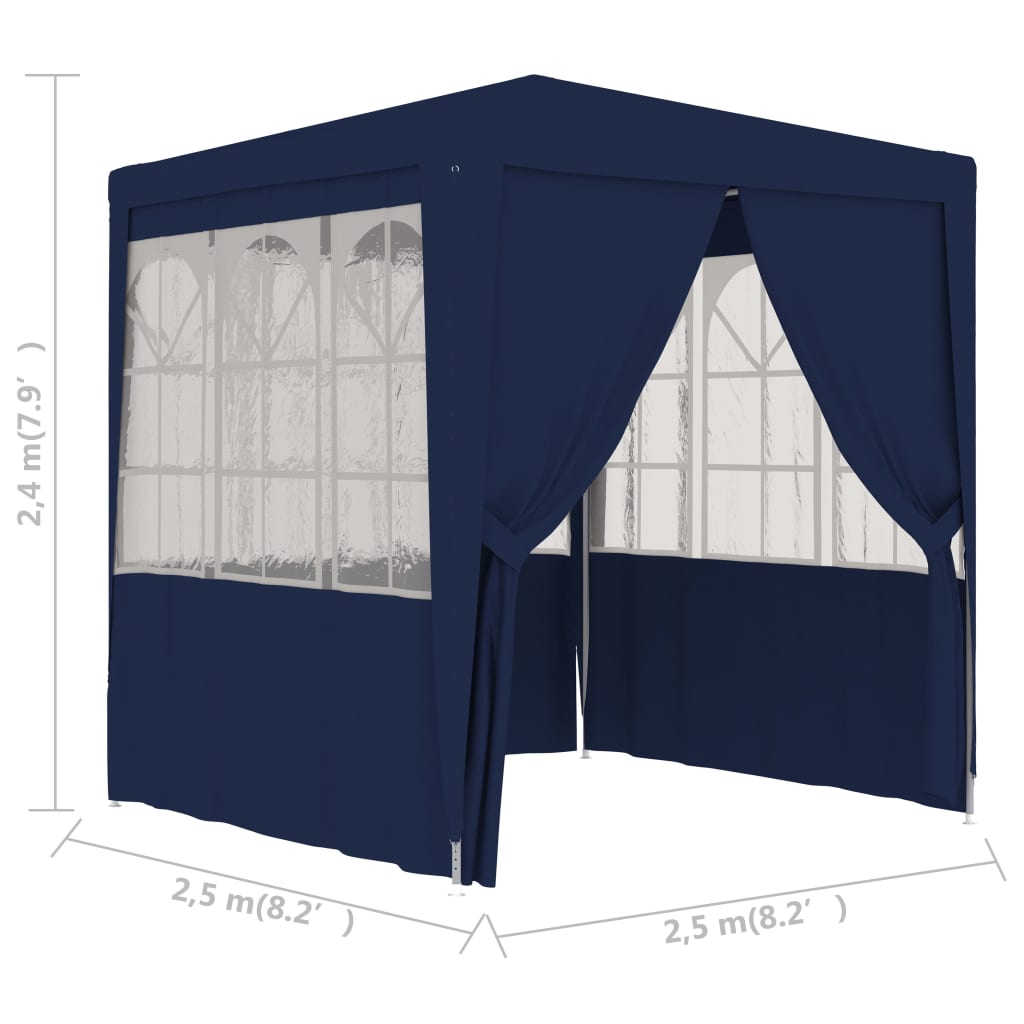 Berkfield Professional Party Tent with Side Walls 2.5x2.5 m Blue 90 g/m�__