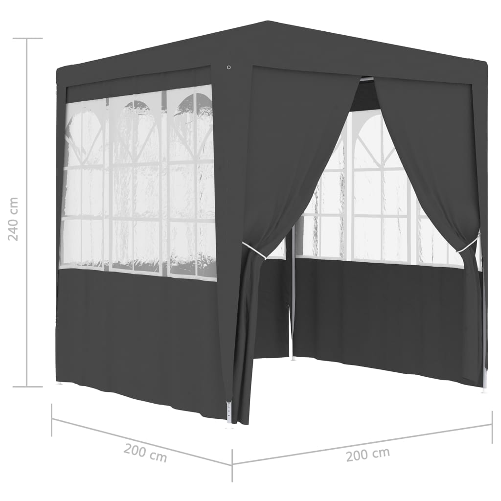 Berkfield Professional Party Tent with Side Walls 2x2 m Anthracite 90 g/m?