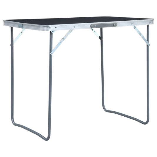 Berkfield Foldable Camping Table with Metal Frame 80x60 cm Grey