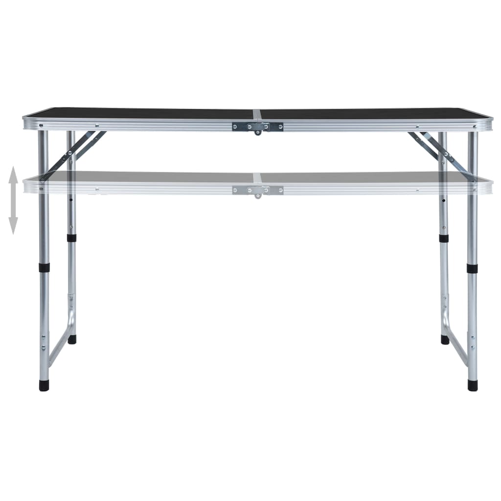 Berkfield Foldable Camping Table Grey Aluminium 120x60 cm