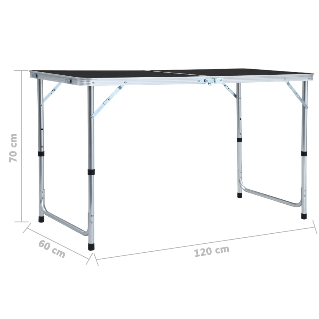 Berkfield Foldable Camping Table Grey Aluminium 120x60 cm