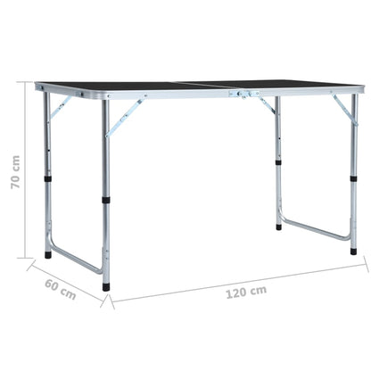 Berkfield Foldable Camping Table Grey Aluminium 120x60 cm