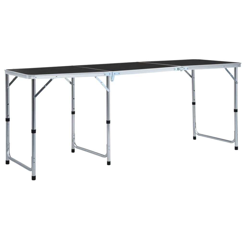 Berkfield Foldable Camping Table Grey Aluminium 180x60 cm