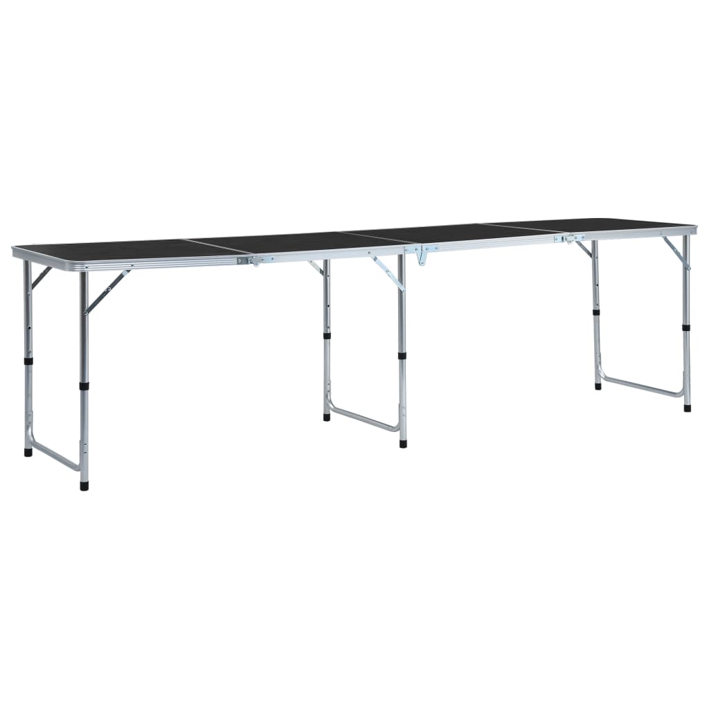 Berkfield Foldable Camping Table Grey Aluminium 240x60 cm